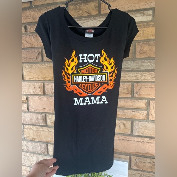 Harley Davidson Maternity Top Hot Mama Shirt Womens Sz S - Picture 1 of 3